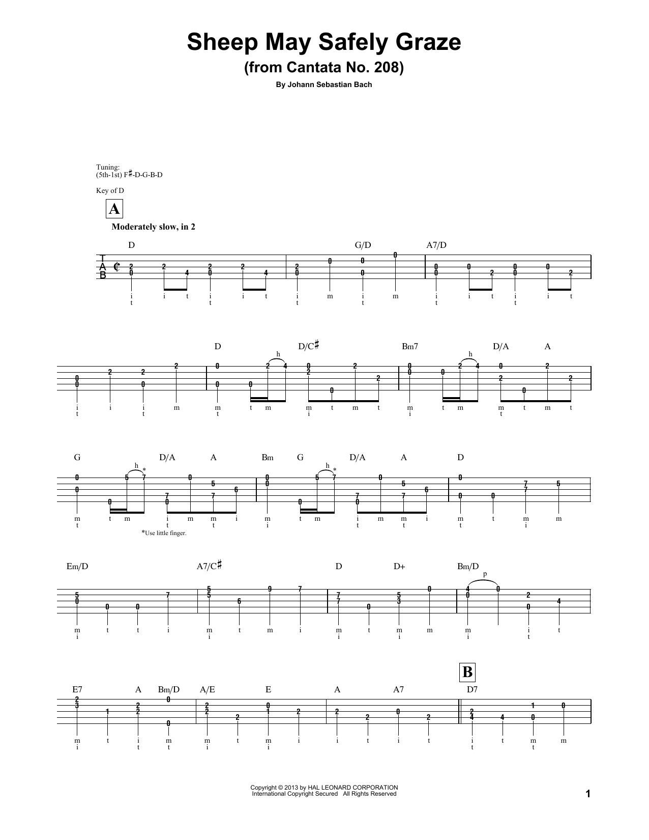 Mark Phillips Sheep May Safely Graze Sheet Music Notes & Chords for Banjo - Download or Print PDF