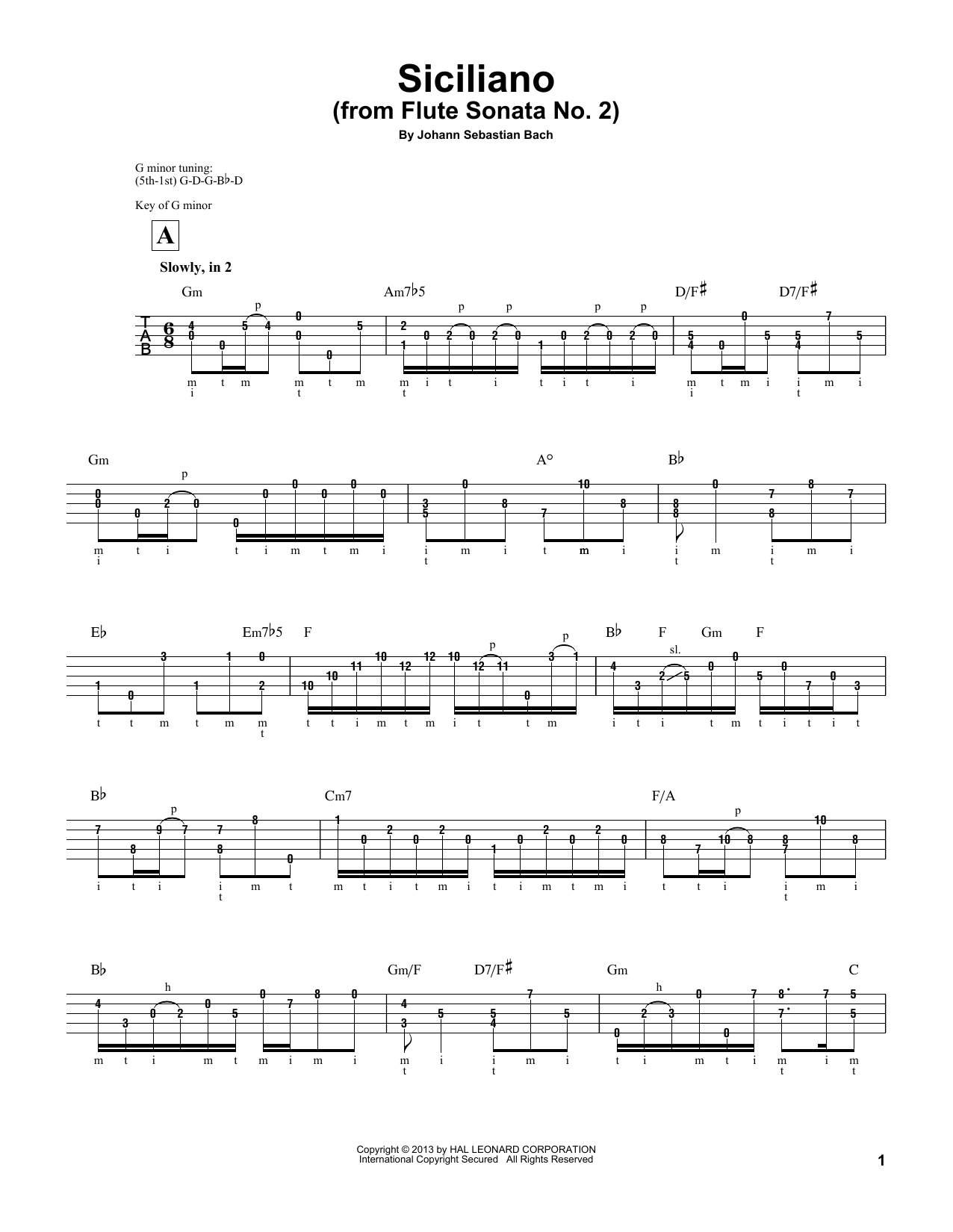 Mark Phillips Siciliano Sheet Music Notes & Chords for Banjo - Download or Print PDF