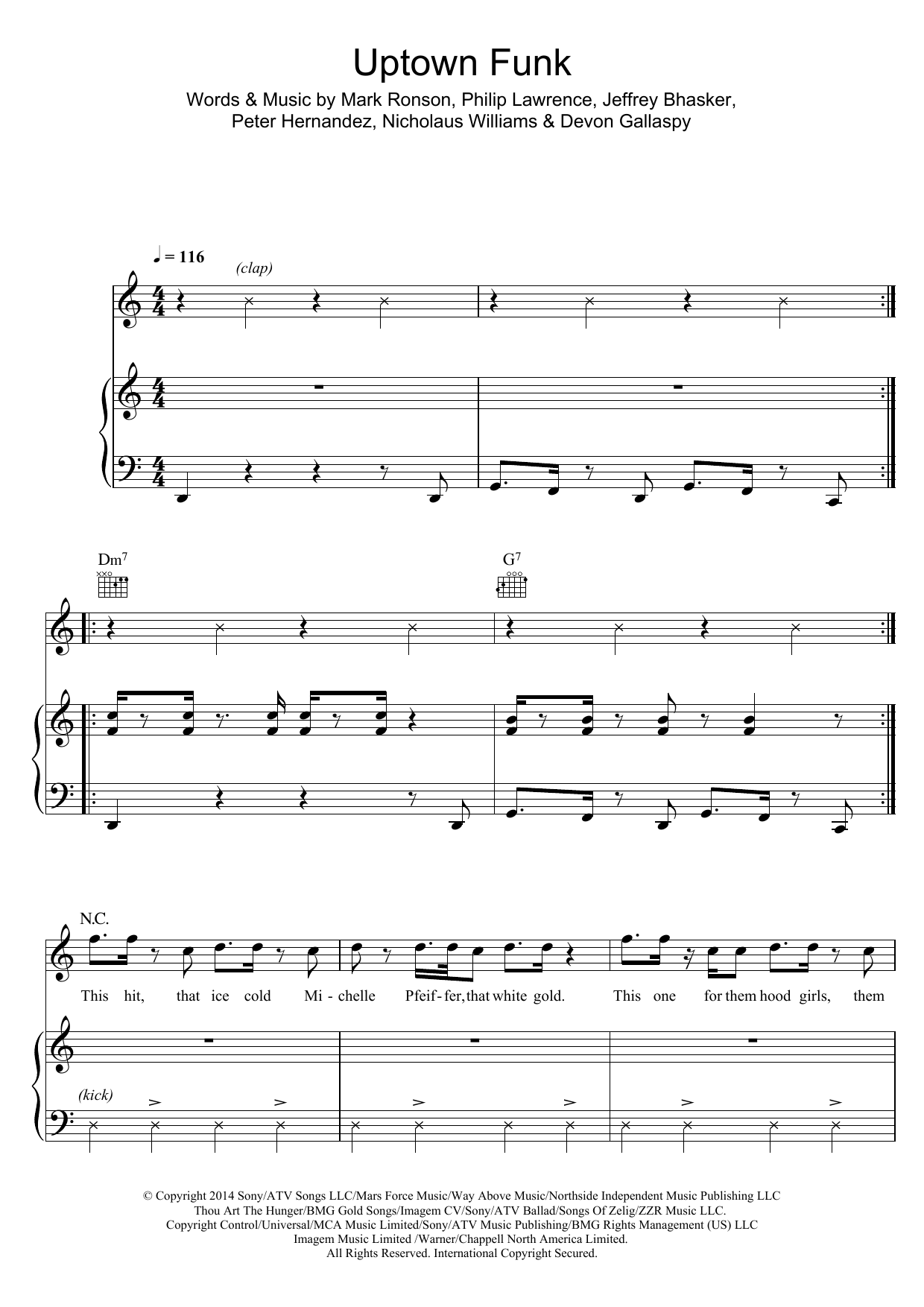 Mark Ronson Uptown Funk (feat. Bruno Mars) Sheet Music Notes & Chords for Guitar Tab - Download or Print PDF