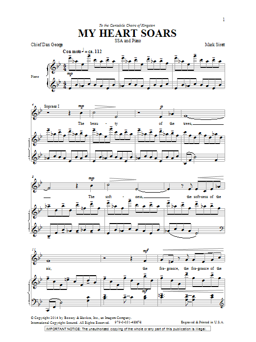 Mark Sirett My Heart Soars Sheet Music Notes & Chords for SSA - Download or Print PDF