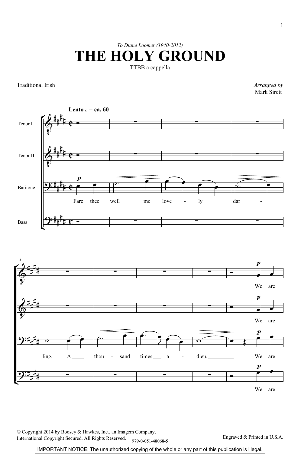 Mark Sirett The Holy Ground Sheet Music Notes & Chords for TTBB Choir - Download or Print PDF