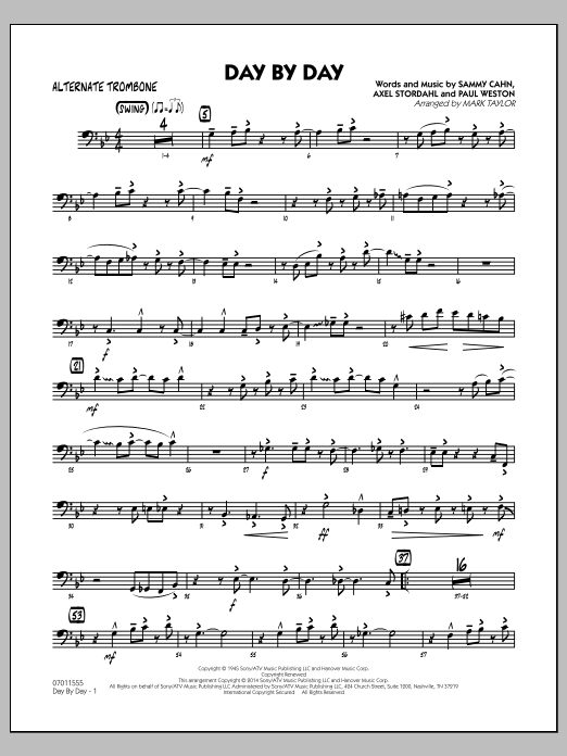 Mark Taylor Day by Day - Alternate Trombone Sheet Music Notes & Chords for Jazz Ensemble - Download or Print PDF