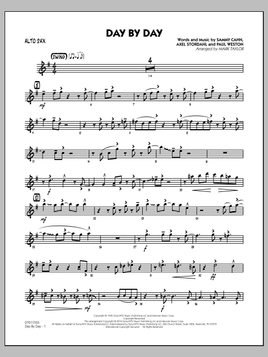 Mark Taylor Day by Day - Alto Sax Sheet Music Notes & Chords for Jazz Ensemble - Download or Print PDF