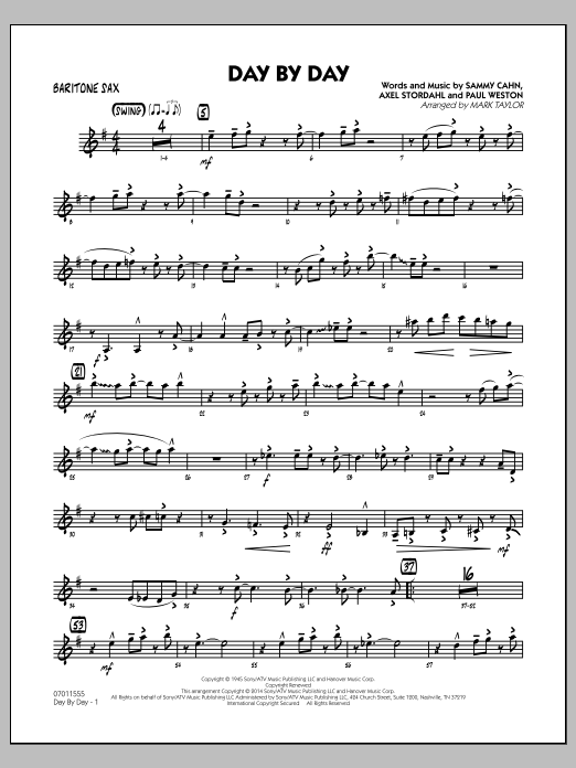 Mark Taylor Day by Day - Baritone Sax Sheet Music Notes & Chords for Jazz Ensemble - Download or Print PDF