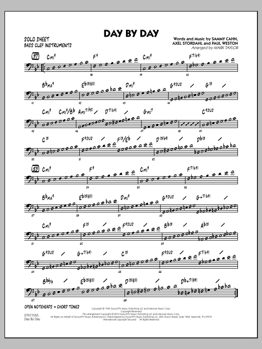 Mark Taylor Day by Day - Bass Clef Solo Sheet Sheet Music Notes & Chords for Jazz Ensemble - Download or Print PDF