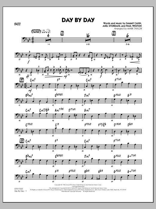 Mark Taylor Day by Day - Bass Sheet Music Notes & Chords for Jazz Ensemble - Download or Print PDF