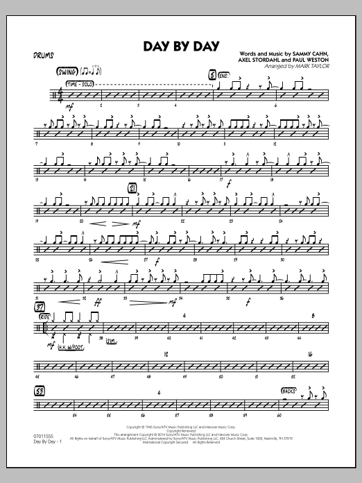 Mark Taylor Day by Day - Drums Sheet Music Notes & Chords for Jazz Ensemble - Download or Print PDF