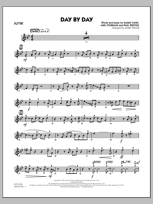 Mark Taylor Day by Day - Guitar Sheet Music Notes & Chords for Jazz Ensemble - Download or Print PDF