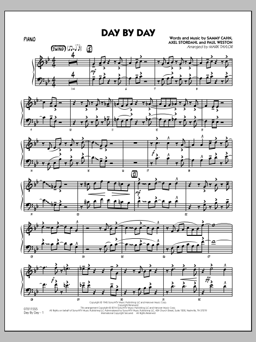 Mark Taylor Day by Day - Piano Sheet Music Notes & Chords for Jazz Ensemble - Download or Print PDF
