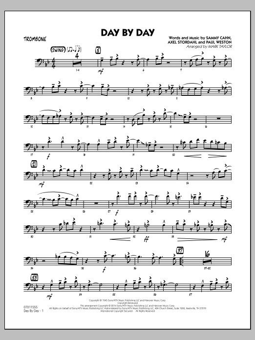 Mark Taylor Day by Day - Trombone Sheet Music Notes & Chords for Jazz Ensemble - Download or Print PDF