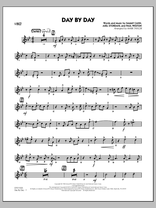 Mark Taylor Day by Day - Vibes Sheet Music Notes & Chords for Jazz Ensemble - Download or Print PDF