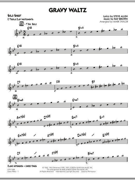 Mark Taylor Gravy Waltz - C Solo Sheet Sheet Music Notes & Chords for Jazz Ensemble - Download or Print PDF