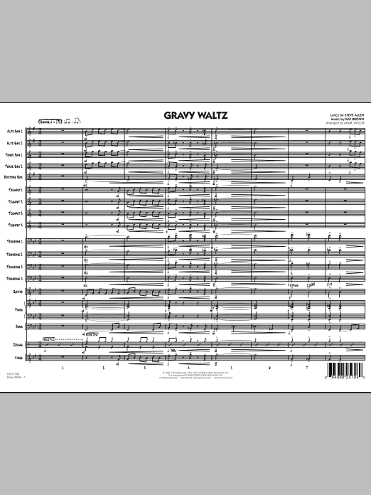 Mark Taylor Gravy Waltz - Conductor Score (Full Score) Sheet Music Notes & Chords for Jazz Ensemble - Download or Print PDF