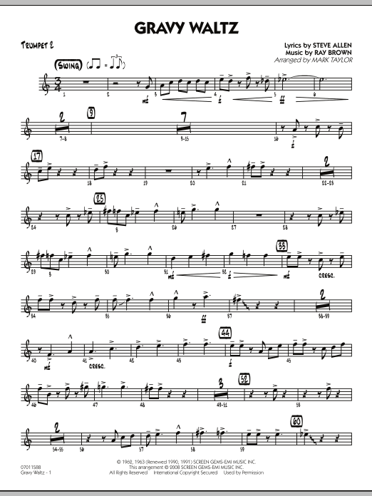 Mark Taylor Gravy Waltz - Trumpet 2 Sheet Music Notes & Chords for Jazz Ensemble - Download or Print PDF