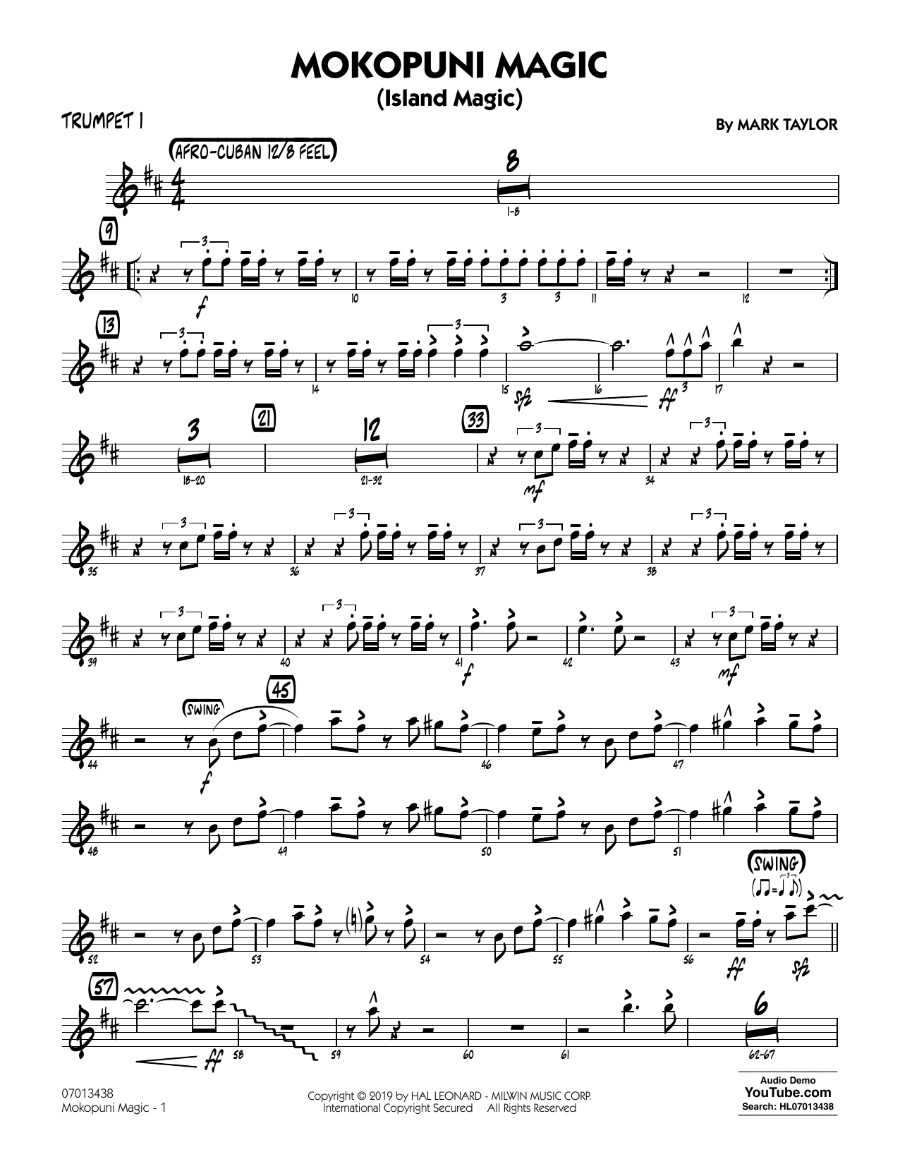 Mark Taylor Mokopuni Magic (Island Magic) - Trumpet 1 Sheet Music Notes & Chords for Jazz Ensemble - Download or Print PDF