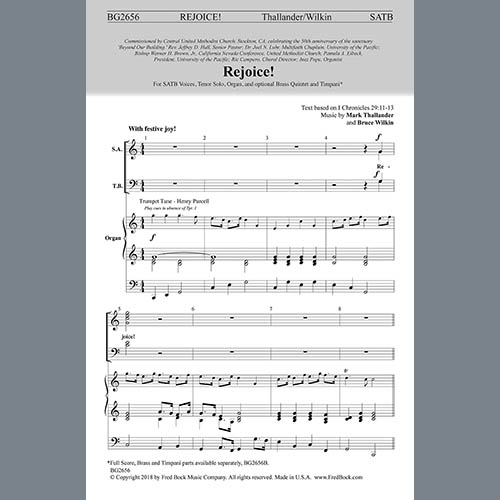 Mark Thallander & Bruce Wilkin, Rejoice, SATB Choir