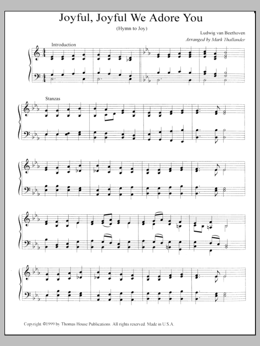 Mark Thallander Joyful, Joyful, We Adore Thee Sheet Music Notes & Chords for Organ - Download or Print PDF