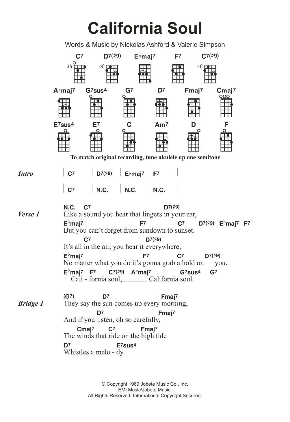 Marlena Shaw California Soul Sheet Music Notes & Chords for Ukulele - Download or Print PDF