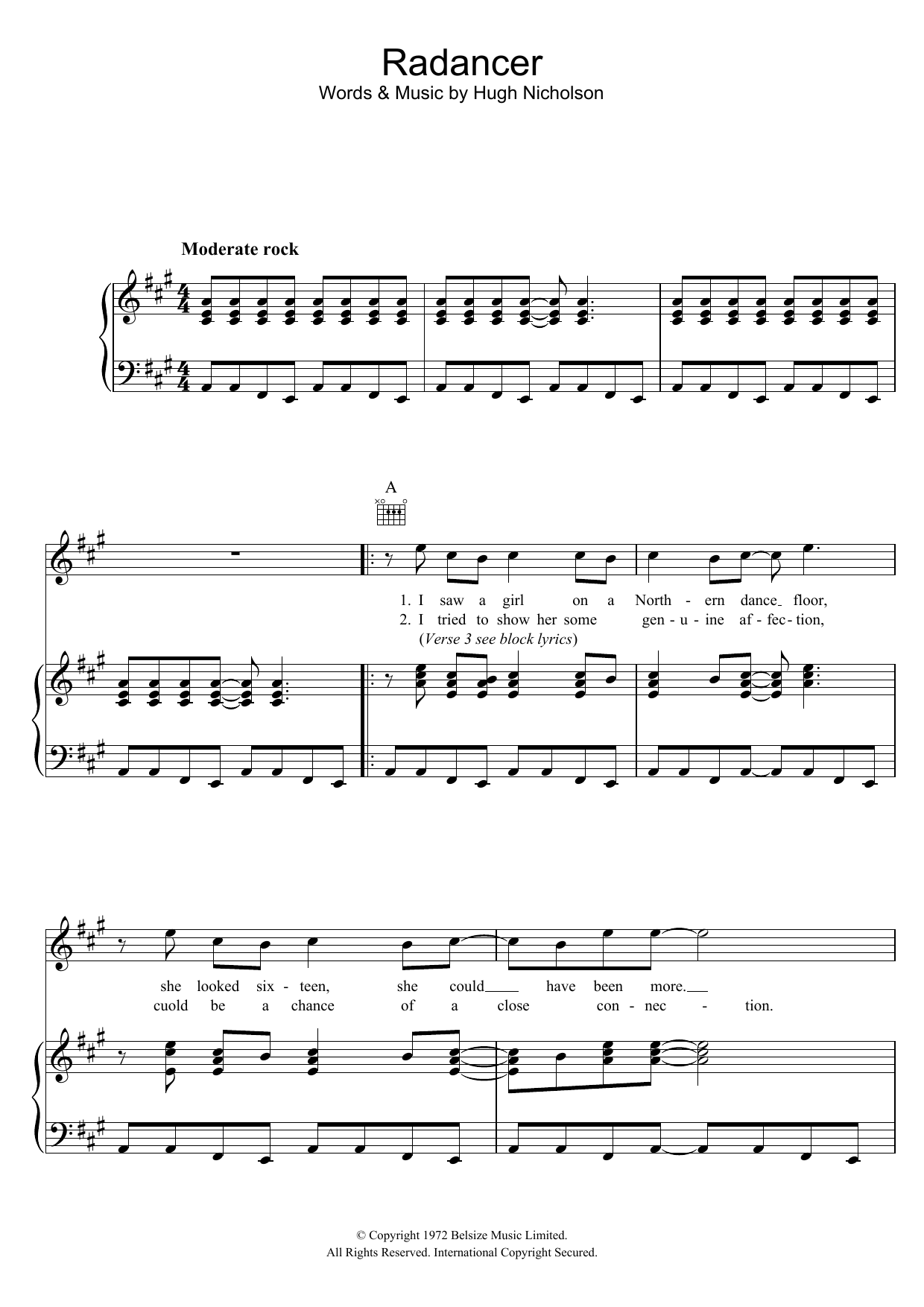 Marmalade Radancer Sheet Music Notes & Chords for Piano, Vocal & Guitar (Right-Hand Melody) - Download or Print PDF