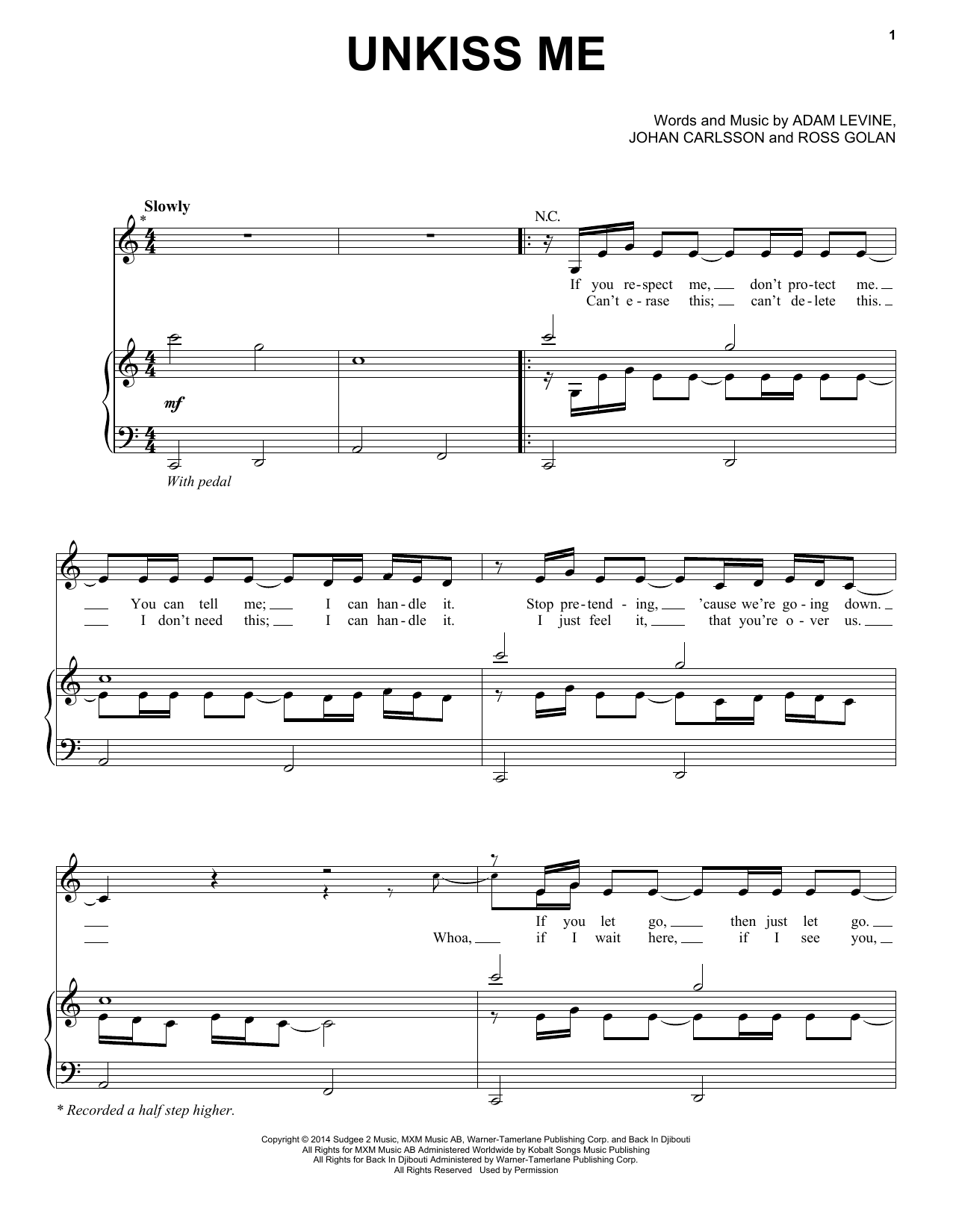 Maroon 5 Unkiss Me Sheet Music Notes & Chords for Piano, Vocal & Guitar (Right-Hand Melody) - Download or Print PDF Maroon 5 Unkiss Me Sheet Music Notes & Chords for Piano, Vocal & Guitar (Right-Hand Melody) - Download or Print PDF