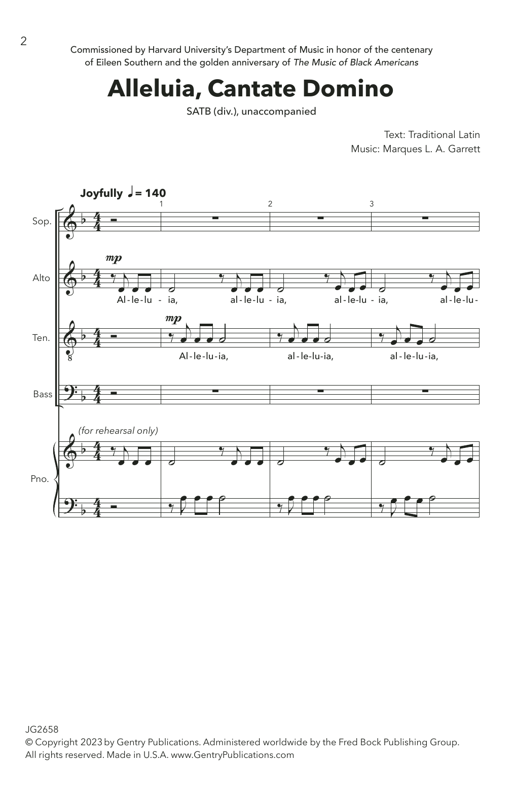 Marques L.A. Garrett Alleluia, Cantate Domino Sheet Music Notes & Chords for Choir - Download or Print PDF