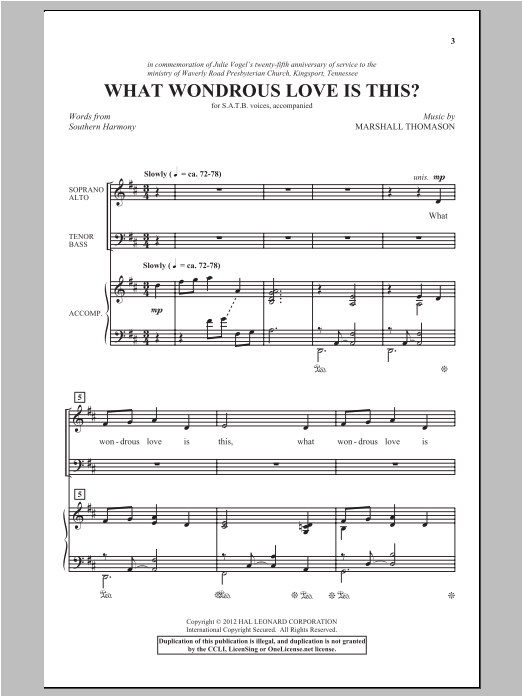 Marshall Thomason What Wondrous Love Is This? Sheet Music Notes & Chords for SATB - Download or Print PDF
