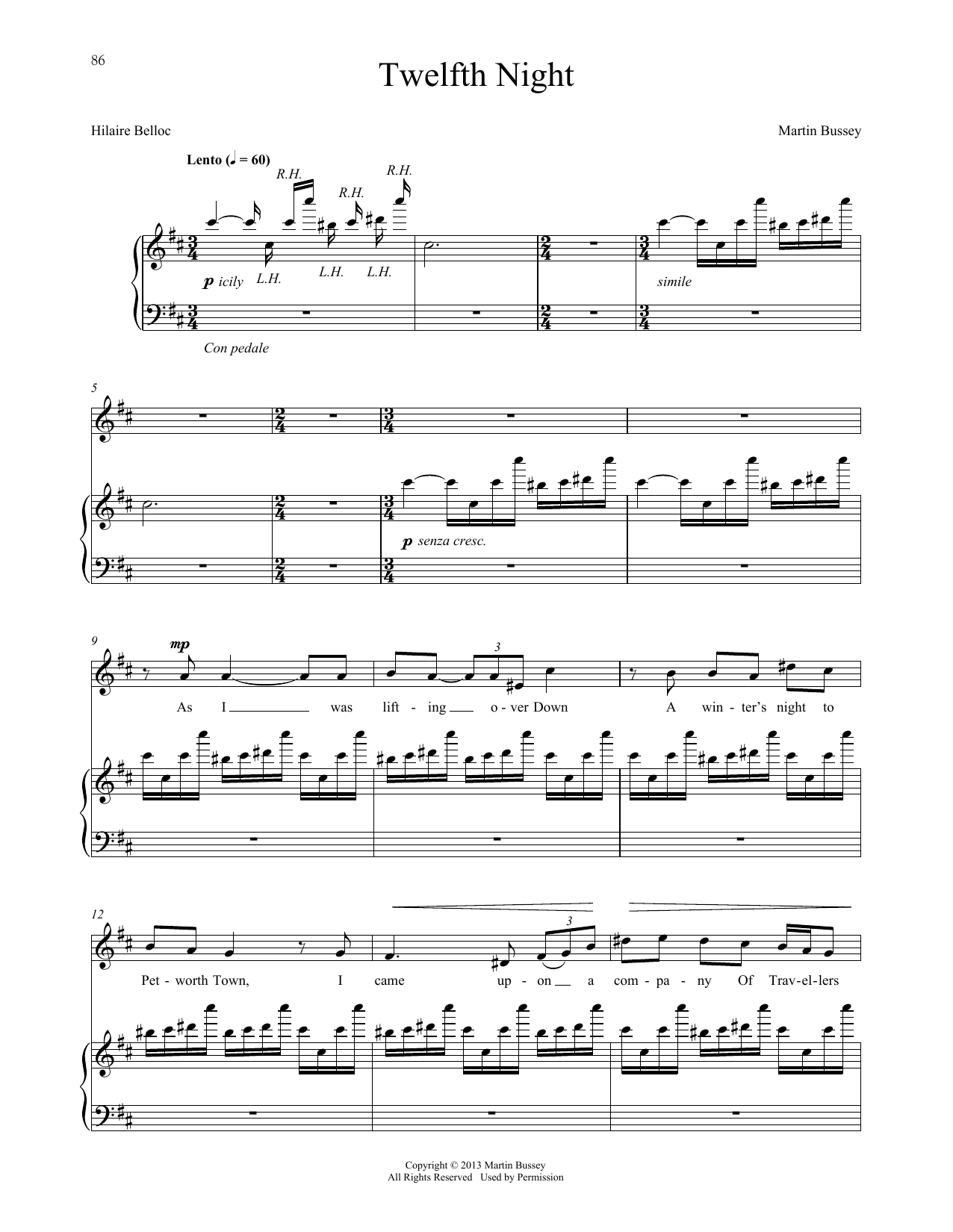 Martin Bussey Twelfth Night Sheet Music Notes & Chords for Piano & Vocal - Download or Print PDF