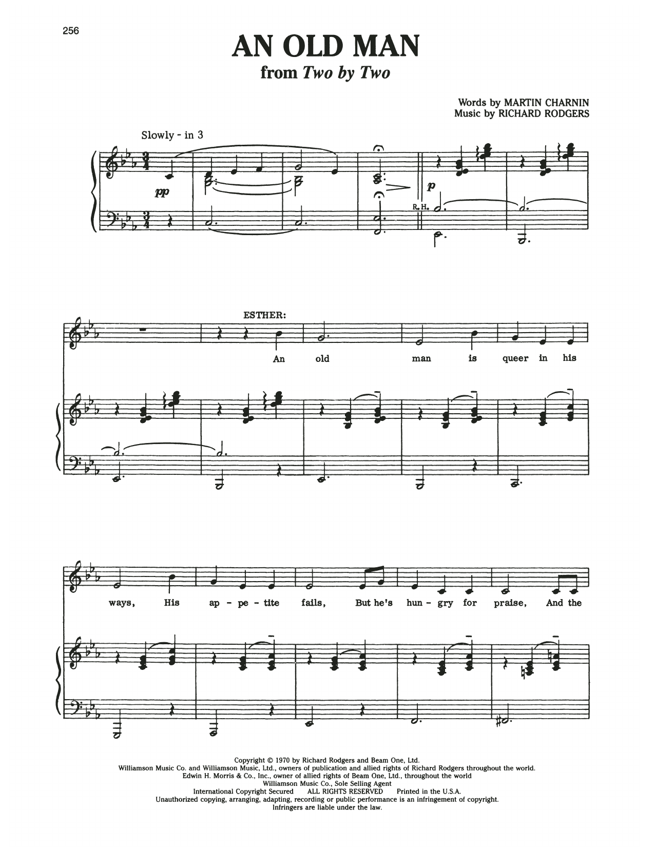 Martin Charnin An Old Man (from Two By Two) Sheet Music Notes & Chords for Piano & Vocal - Download or Print PDF