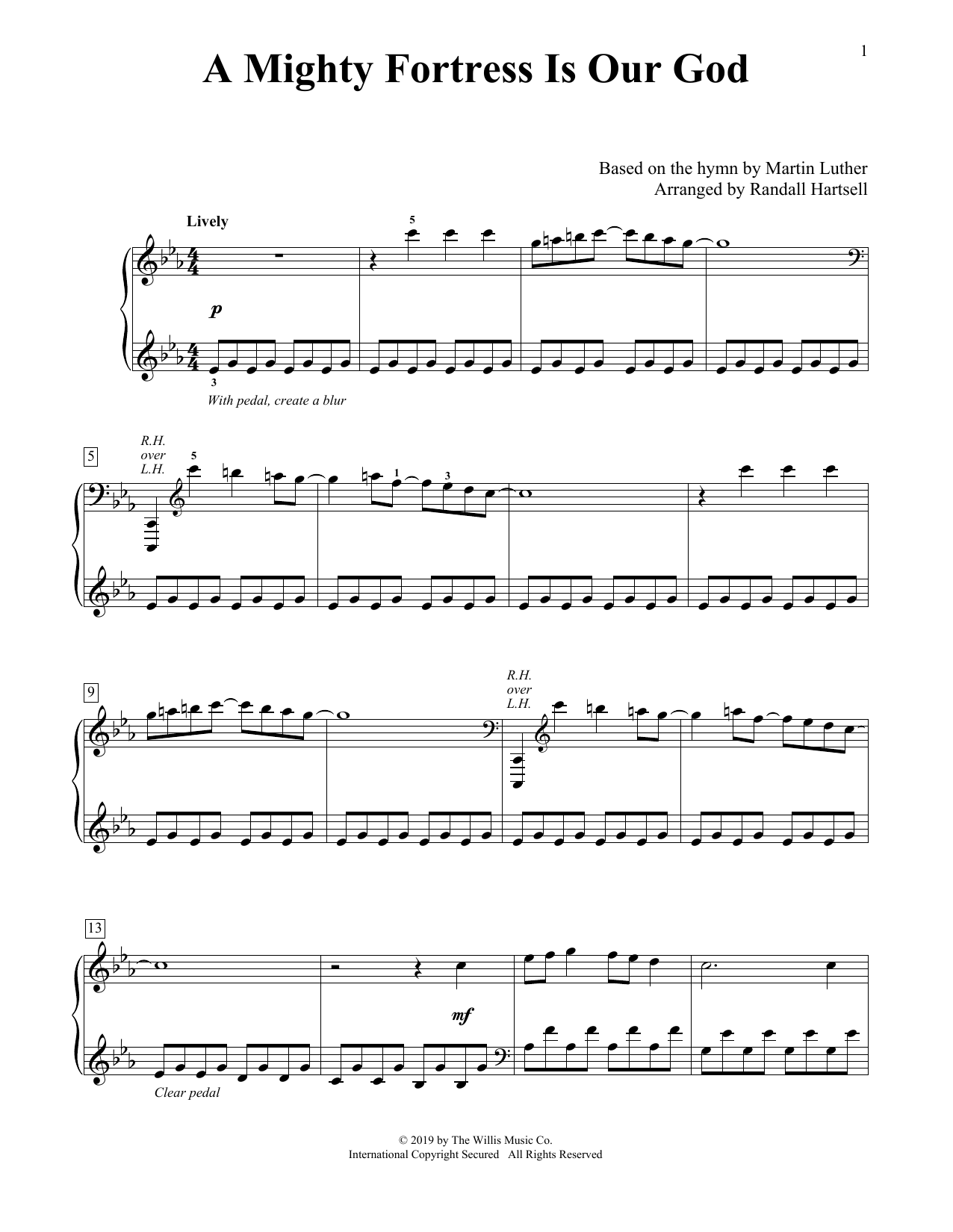 Martin Luther A Mighty Fortress Is Our God (arr. Randall Hartsell) Sheet Music Notes & Chords for Educational Piano - Download or Print PDF