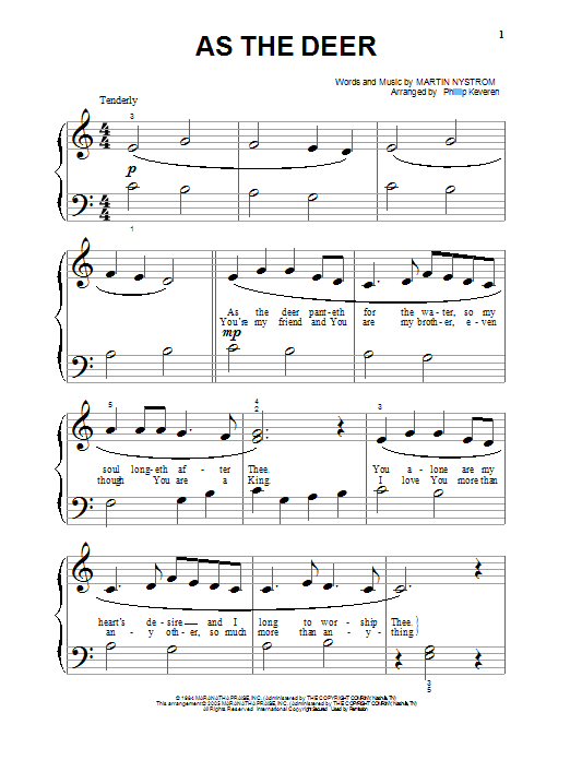 Phillip Keveren As The Deer Sheet Music Notes & Chords for Piano Duet - Download or Print PDF