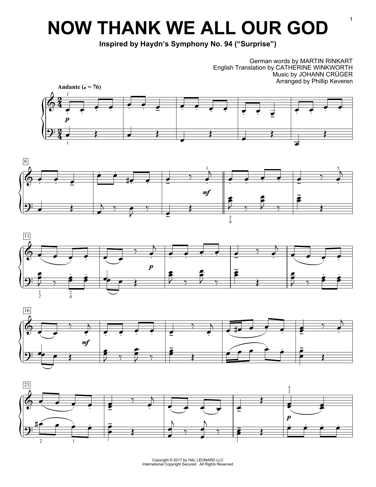 Phillip Keveren Now Thank We All Our God Sheet Music Notes & Chords for Piano - Download or Print PDF