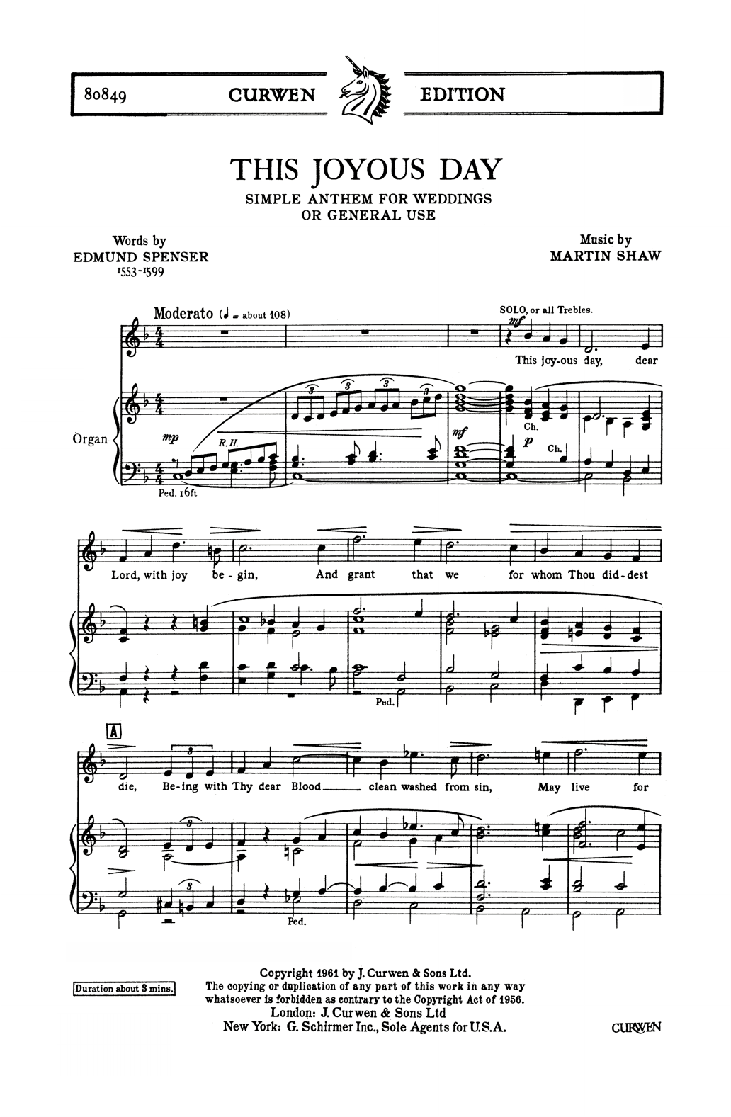 Martin Shaw This Joyous Day Sheet Music Notes & Chords for Choir - Download or Print PDF