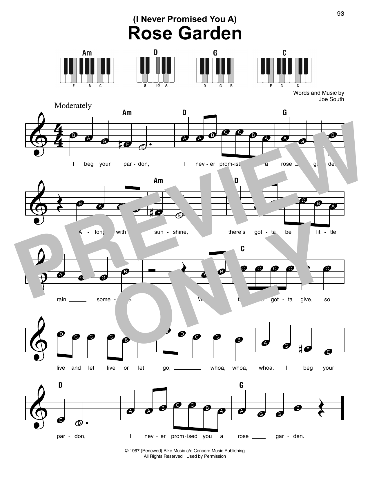 Martina McBride (I Never Promised You A) Rose Garden Sheet Music Notes & Chords for Super Easy Piano - Download or Print PDF