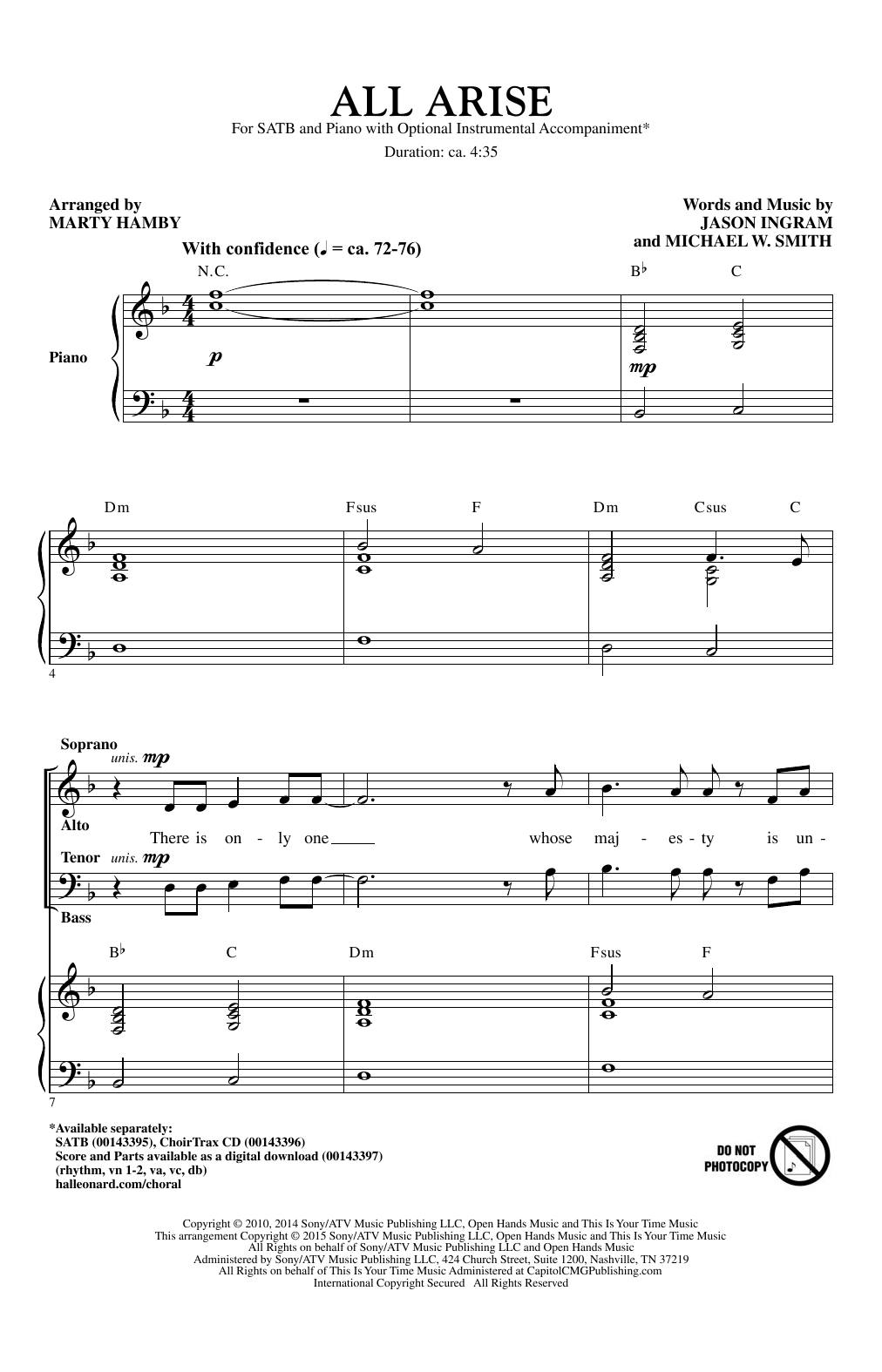 Marty Hamby All Arise Sheet Music Notes & Chords for SATB - Download or Print PDF