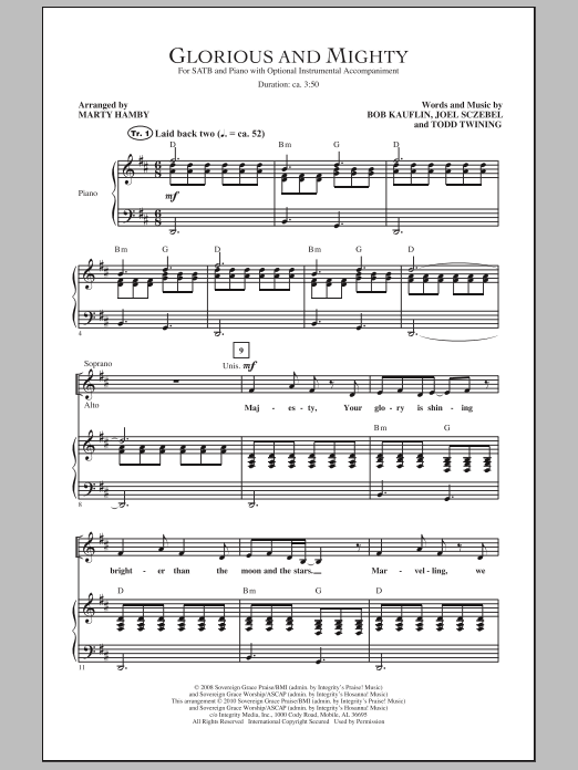 Marty Hamby Glorious And Mighty Sheet Music Notes & Chords for SATB - Download or Print PDF