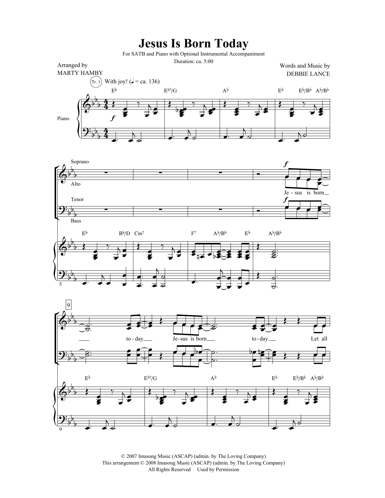 Marty Hamby Jesus Is Born Today Sheet Music Notes & Chords for SATB - Download or Print PDF