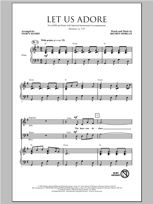 Marty Hamby Let Us Adore Sheet Music Notes & Chords for SATB - Download or Print PDF