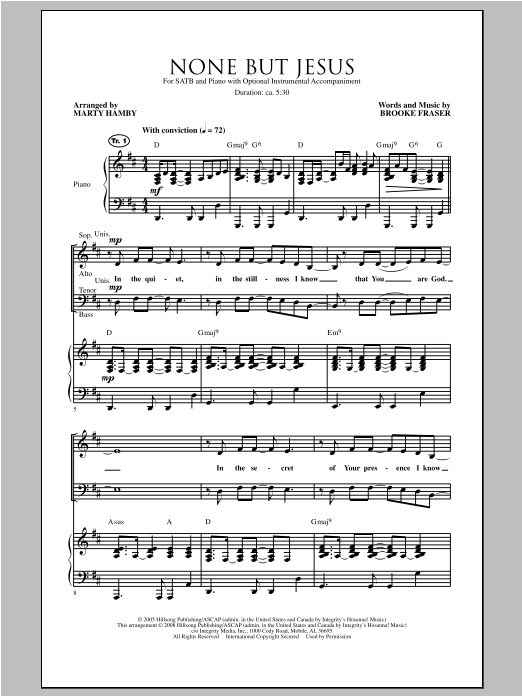 Marty Hamby None But Jesus Sheet Music Notes & Chords for SATB - Download or Print PDF