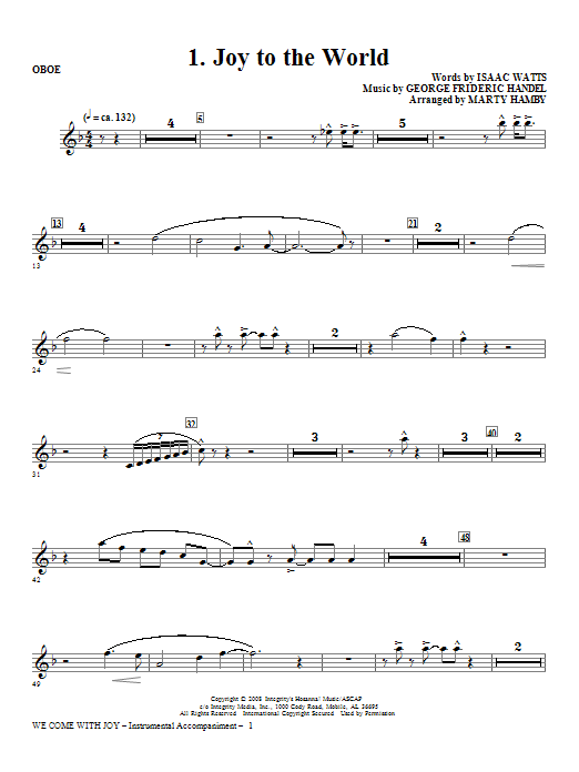 Marty Hamby We Come With Joy Orchestration - Oboe Sheet Music Notes & Chords for Choir Instrumental Pak - Download or Print PDF Marty Hamby We Come With Joy Orchestration - Oboe Sheet Music Notes & Chords for Choir Instrumental Pak - Download or Print PDF