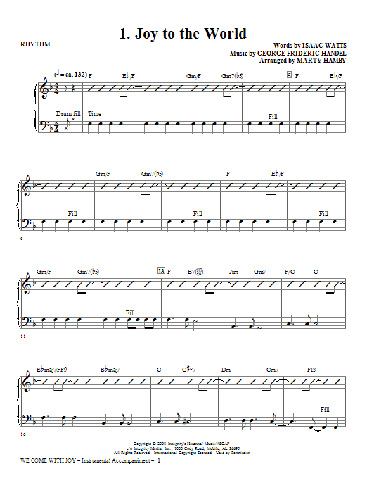 Marty Hamby We Come With Joy Orchestration - Rhythm Sheet Music Notes & Chords for Choir Instrumental Pak - Download or Print PDF