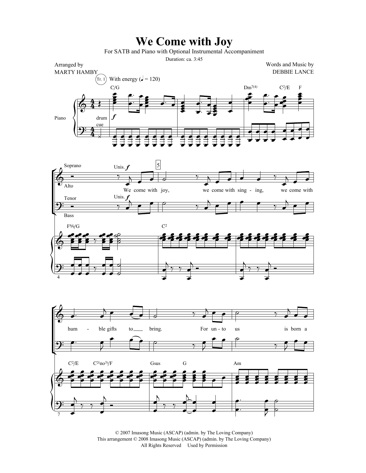 Marty Hamby We Come With Joy Sheet Music Notes & Chords for SATB - Download or Print PDF