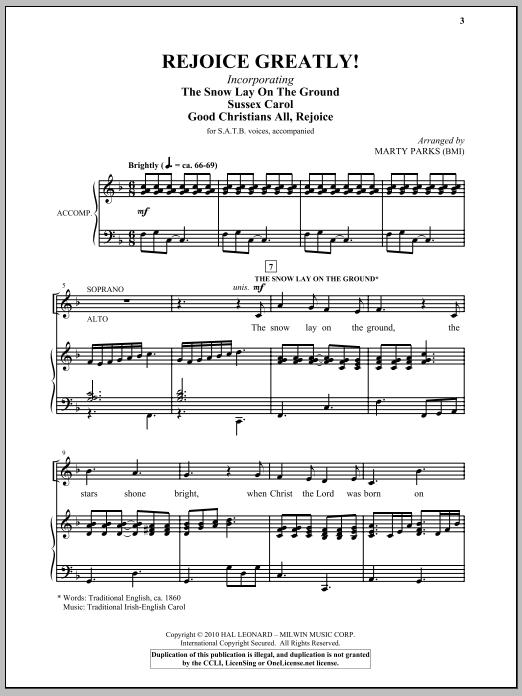 Marty Parks Rejoice Greatly! Sheet Music Notes & Chords for SATB - Download or Print PDF