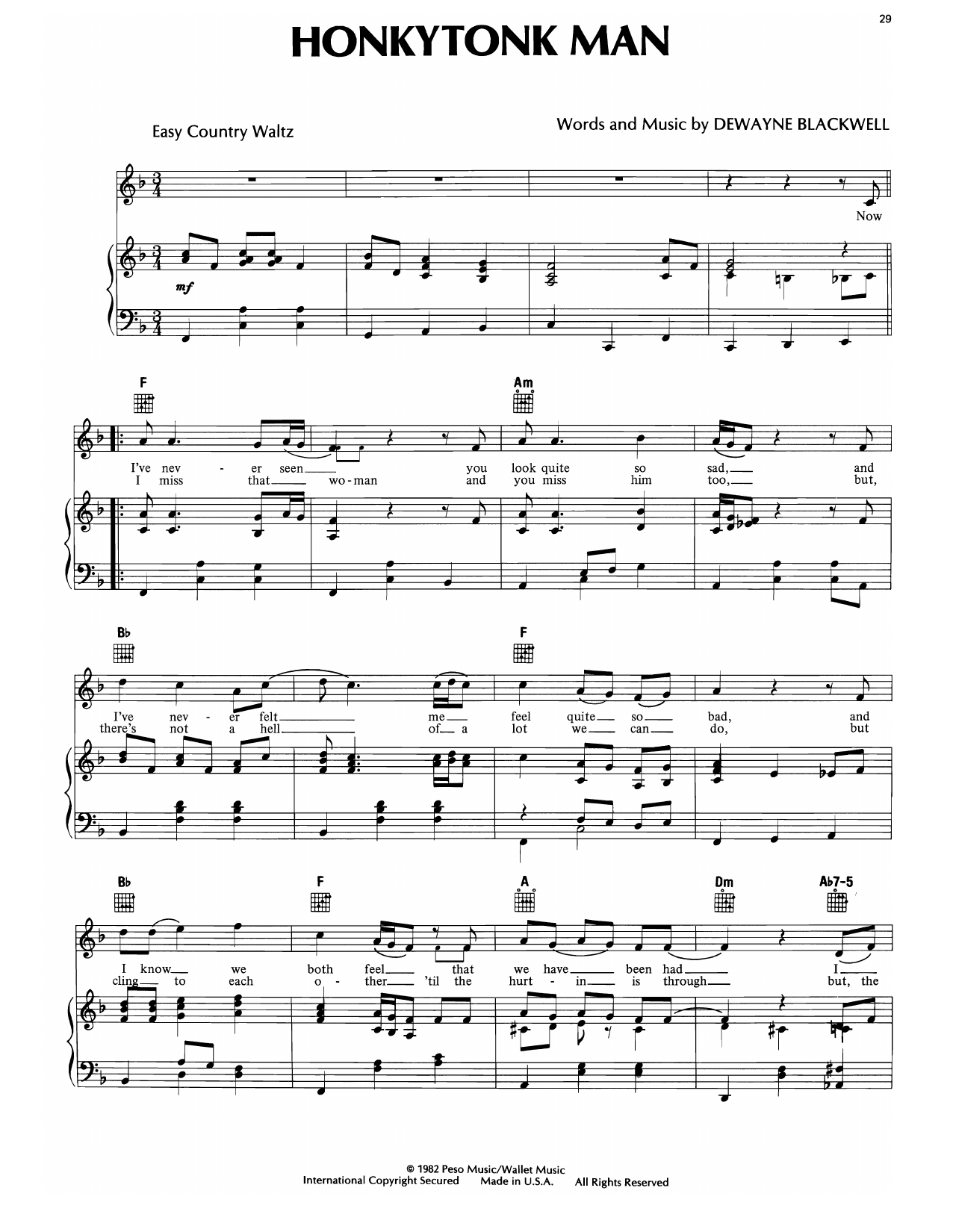 Marty Robbins Honky Tonk Man Sheet Music Notes & Chords for Piano, Vocal & Guitar Chords (Right-Hand Melody) - Download or Print PDF Marty Robbins Honky Tonk Man Sheet Music Notes & Chords for Piano, Vocal & Guitar Chords (Right-Hand Melody) - Download or Print PDF