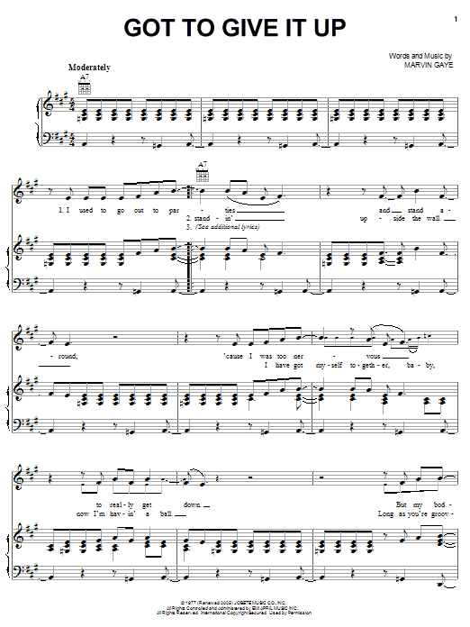 Marvin Gaye Got To Give It Up Sheet Music Notes & Chords for Easy Guitar - Download or Print PDF