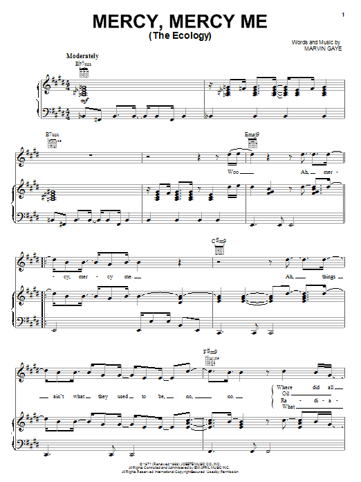 Marvin Gaye Mercy, Mercy Me (The Ecology) Sheet Music Notes & Chords for Real Book – Melody & Chords - Download or Print PDF