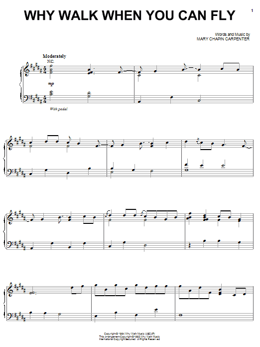 Mary Chapin Carpenter Why Walk When You Can Fly Sheet Music Notes & Chords for Piano, Vocal & Guitar (Right-Hand Melody) - Download or Print PDF