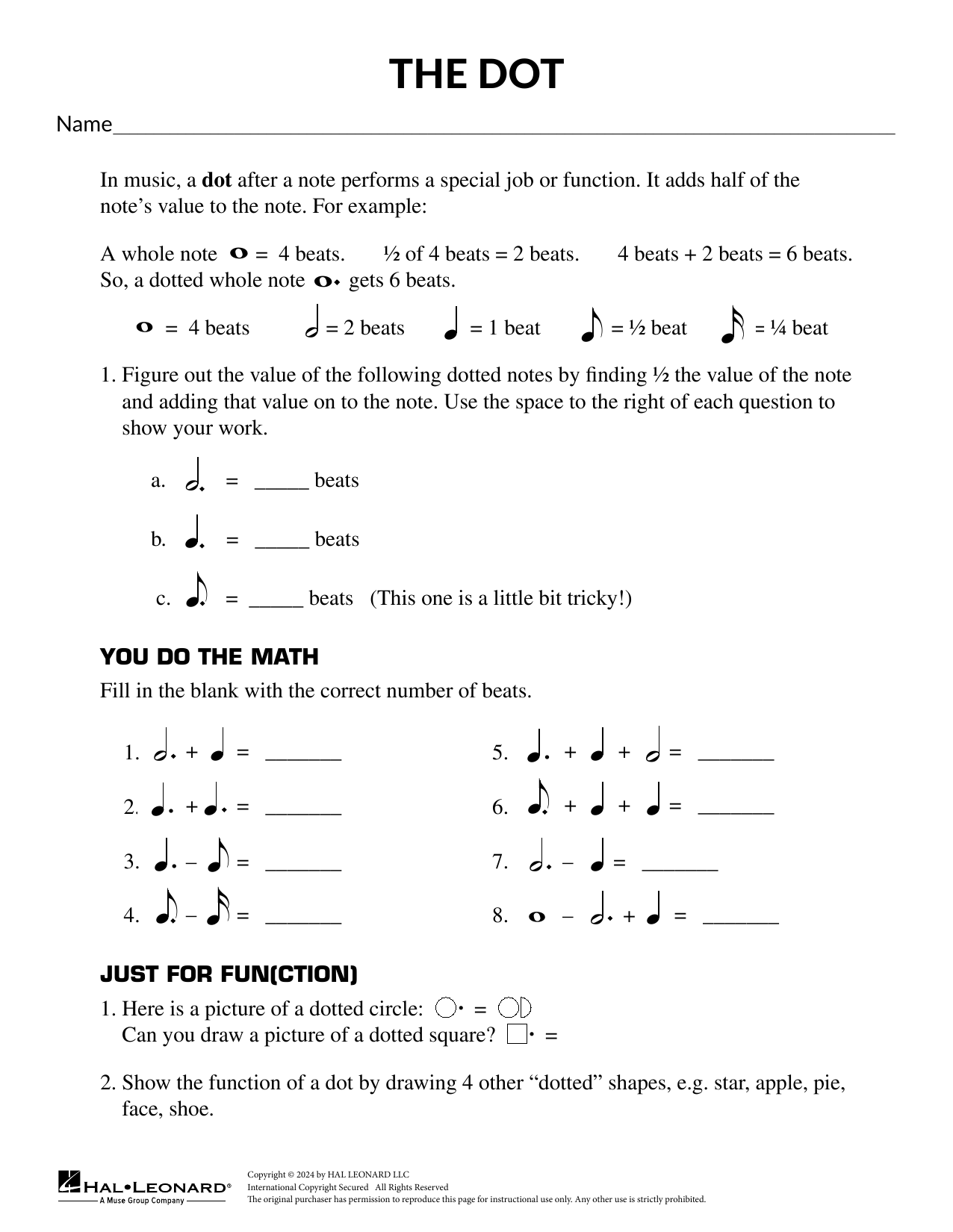 Mary Donnelly Dotted Notes Sheet Music Notes & Chords for Theory Worksheet - Download or Print PDF