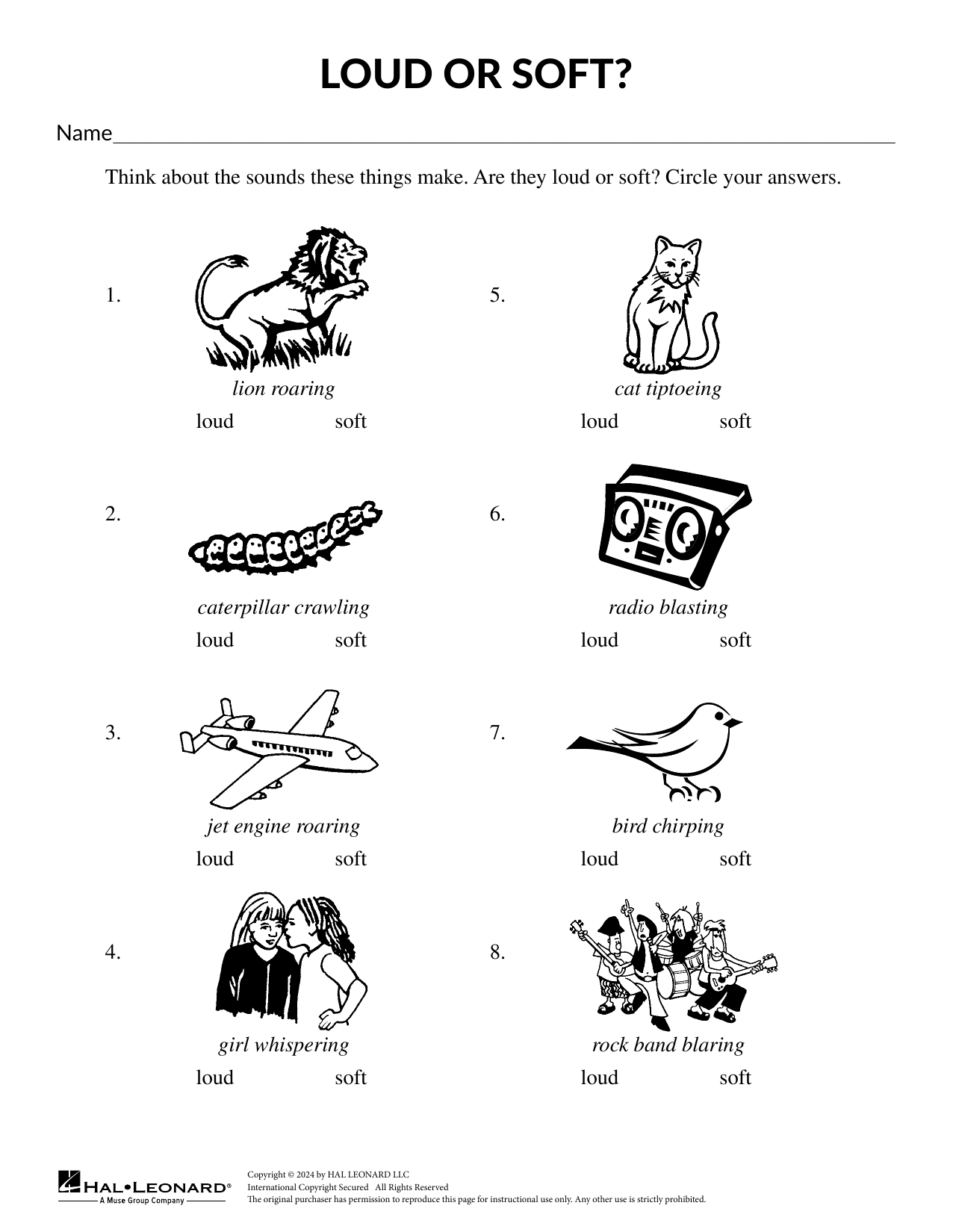 Mary Donelly Loud or Soft, High and Low Sheet Music Notes & Chords for Theory Worksheet - Download or Print PDF