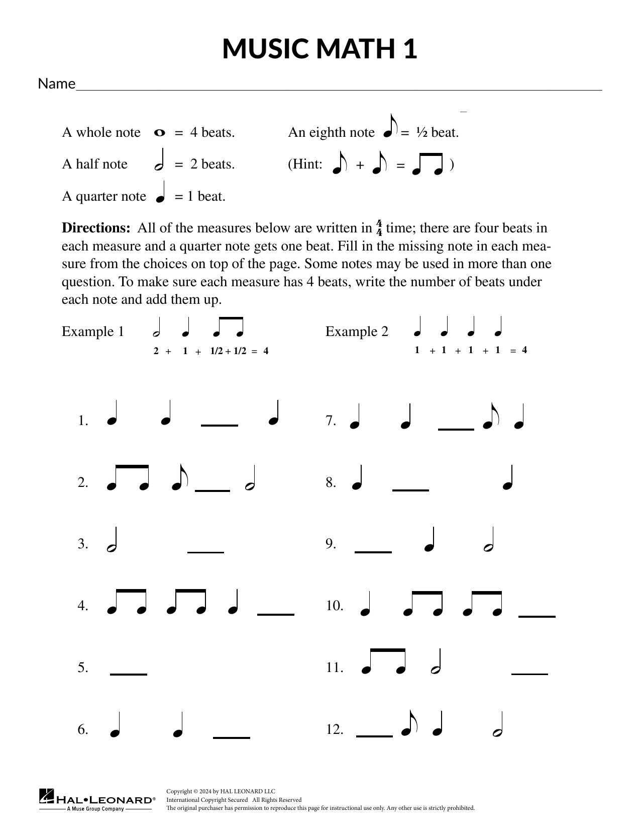 Mary Donnelly Music Math Sheet Music Notes & Chords for Theory Worksheet - Download or Print PDF