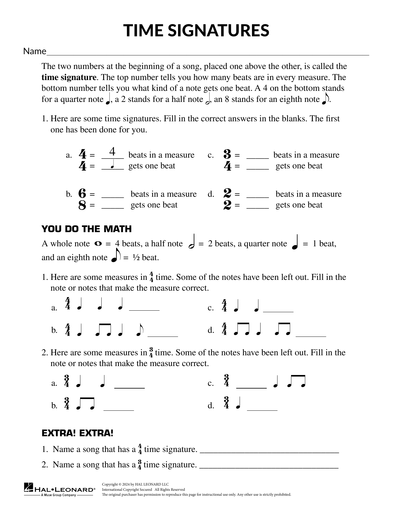 Mary Donnelly Time Signatures 4/4, 3/4, and 6/8 Sheet Music Notes & Chords for Theory Worksheet - Download or Print PDF